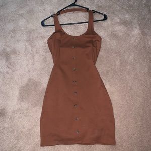 Burnt orange halter dress